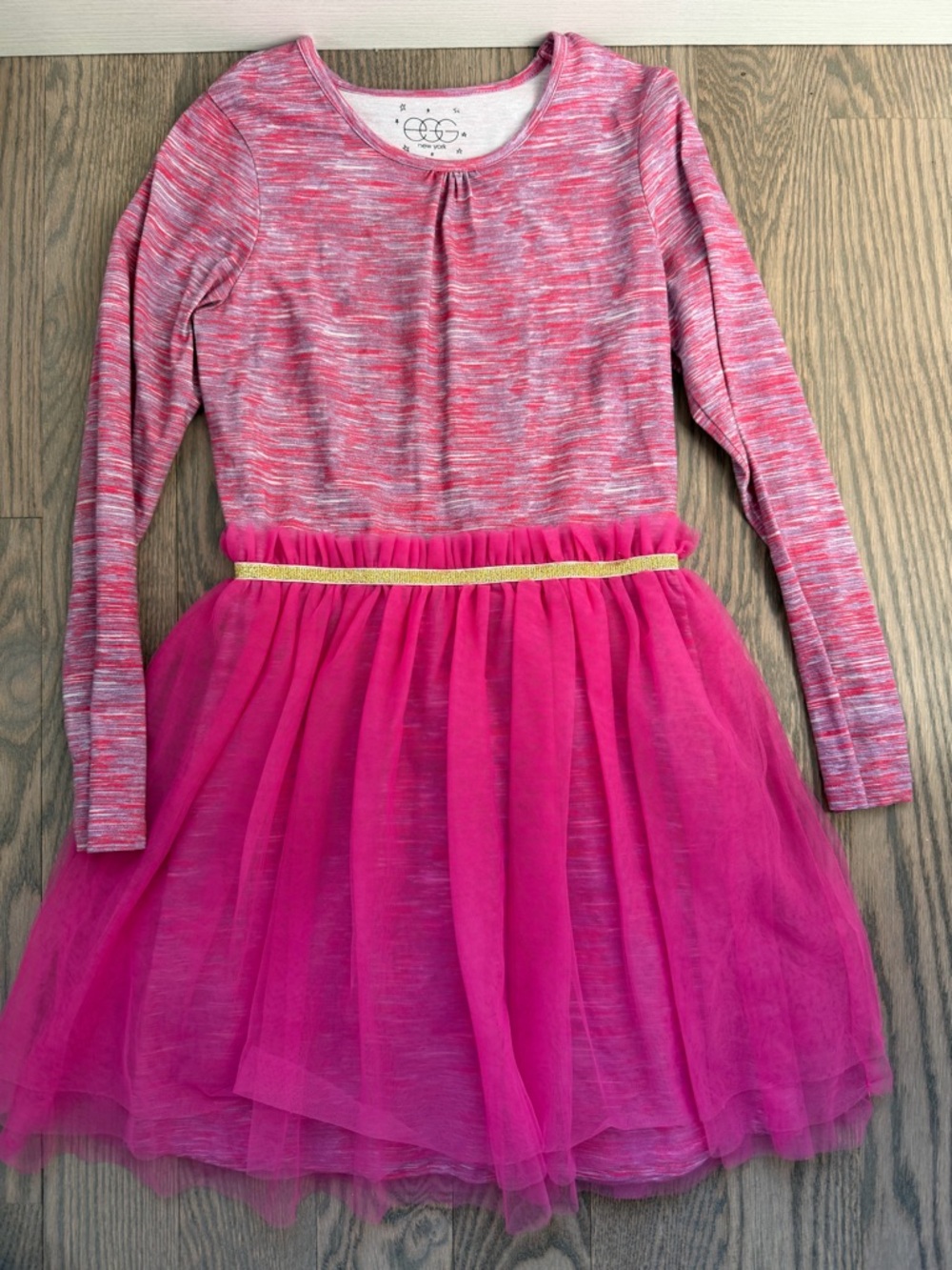 Egg New York Hot Pink Space-Dye Knit Top with Fuchsia Tulle Skirt